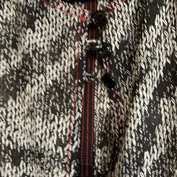 Dress Rag & Bone midi grey - black red printed fabric size 8  sheer fabric - Picture 7 of 11